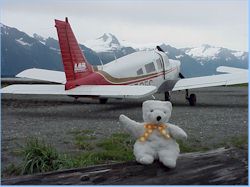 Perry flies in a small plane